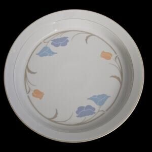 Dansk Tivoli Pie Pan Blue Orange Floral Scroll Ceramic Bakeware Japan
